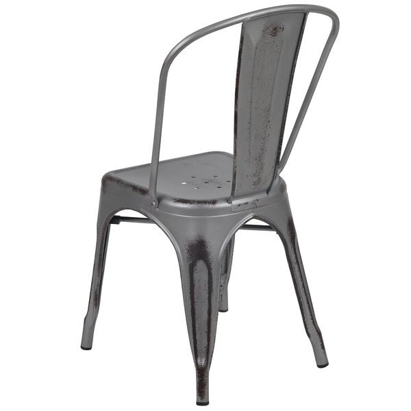 Distressed Silver Gray Metal Indoor-Outd