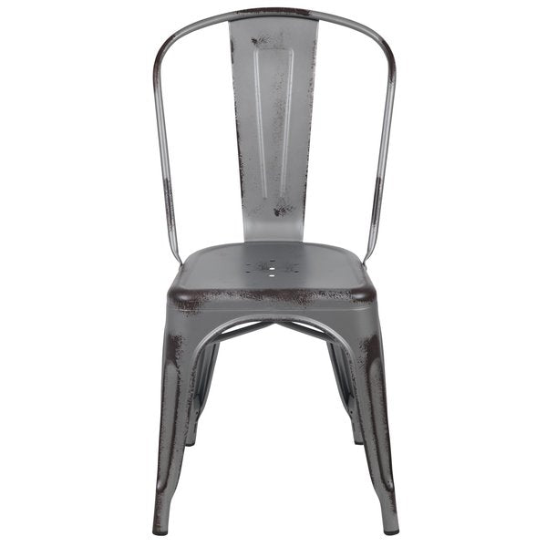 Distressed Silver Gray Metal Indoor-Outd