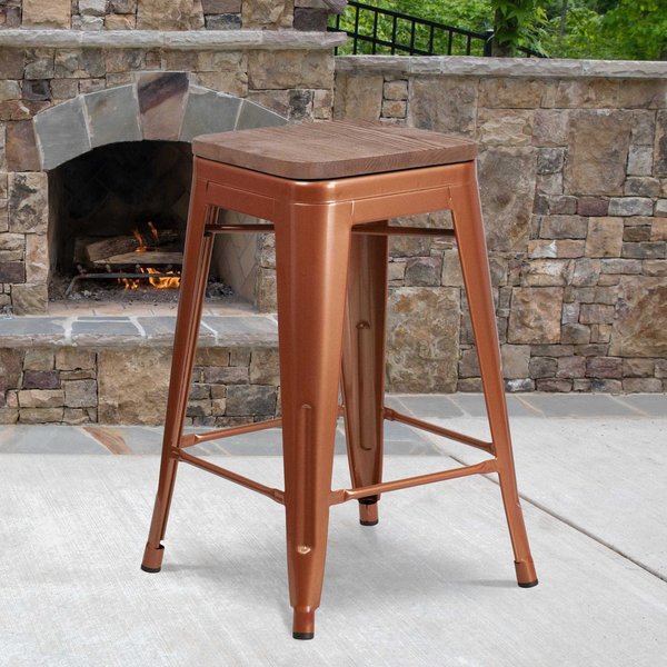No Back Metal Stool, 24