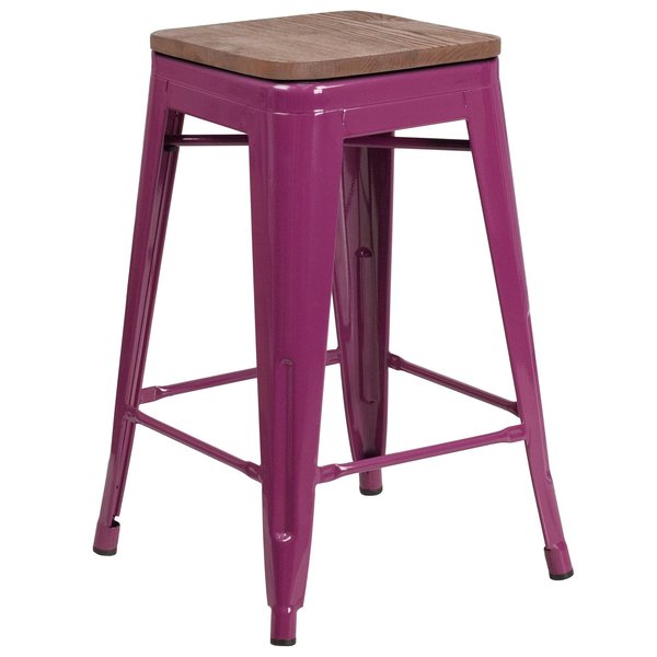 No Back Metal Stool, 24