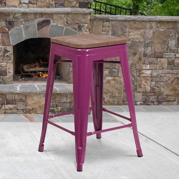 No Back Metal Stool, 24