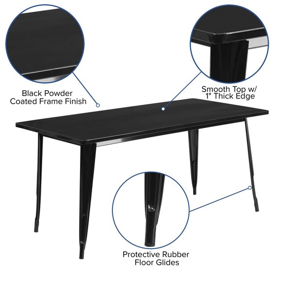 Rectangle Red Metal Table Set, 31.5SQ, 31.5