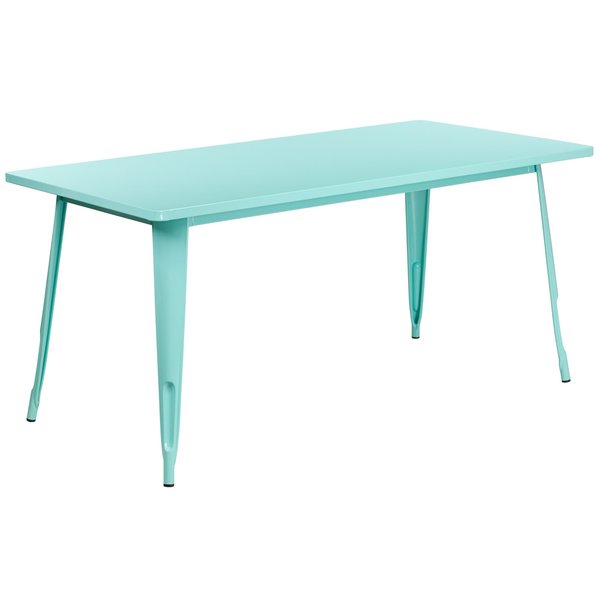 Rectangle Mint Green Metal Table, 31-1/2