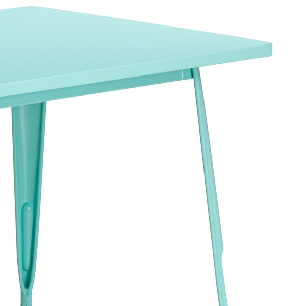 Rectangle Mint Green Metal Table, 31-1/2