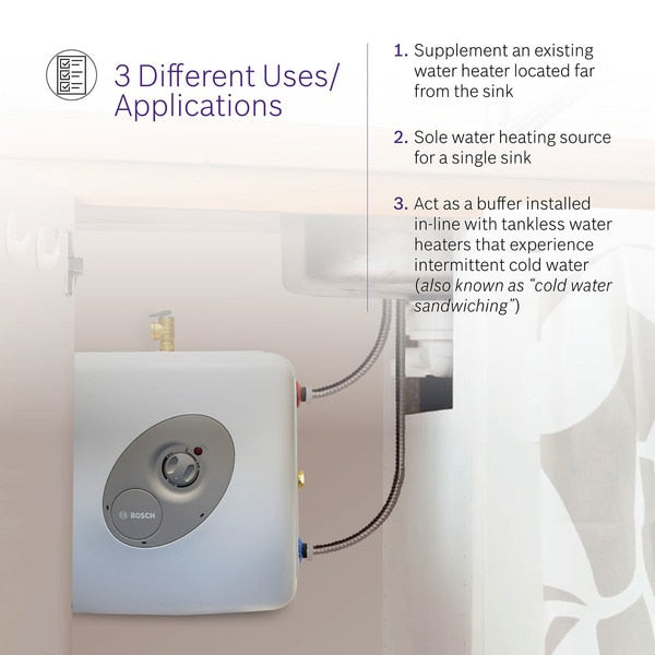 7 gal., 120VAC, 12 A Amps, Mini Tank Water Heater