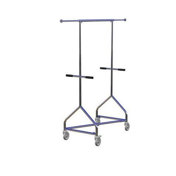 Rolling Rack with middle bar & grid shelf;5