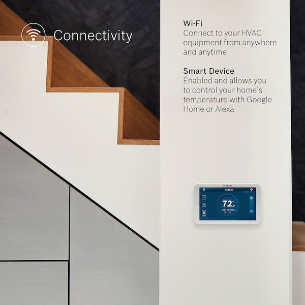 WiFi Thermostat, 7 Programs, 2 H 2 C, Wall Mount, Hardwired, 24VAC