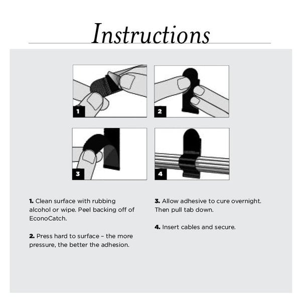 Back-to-Back Strap, Adhesive, 3 in, 1 in Wd, Black, 5 PK