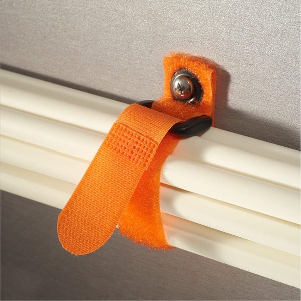 Back-to-Back Strap, No Adhesive, 5 in, 3/4 in Wd, Black, 5 PK