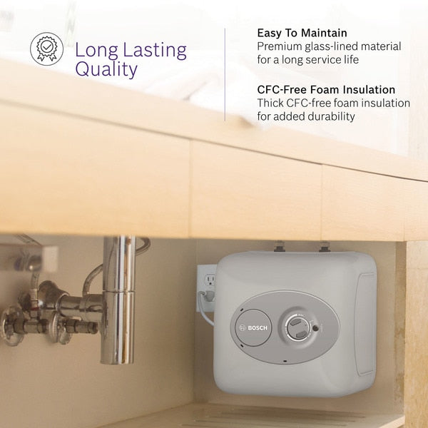 Point-of-Use Water Heater, Wall Mount, 120V AC, 4 gal, 1,440 W, Single Phase, 12.25 in H