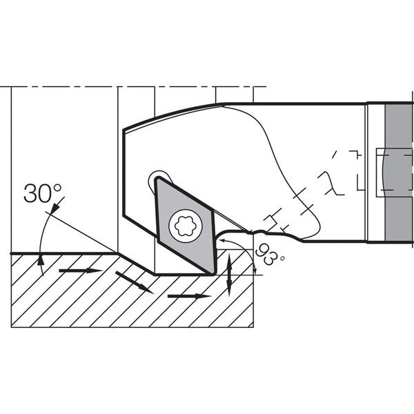 Boring Bar, Positive Rake, Right-Hand