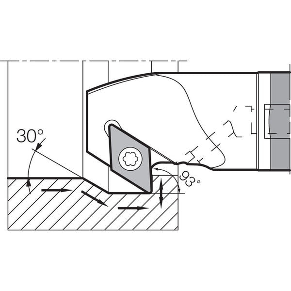 Boring Bar, Positive Rake, Right-Hand