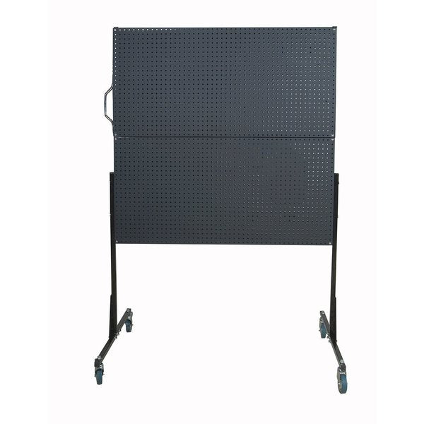 50 In. W Mobile Stand-Alone Pegboard Unit with 4 Black ABS Textured Finish DuraBoard Pegboards