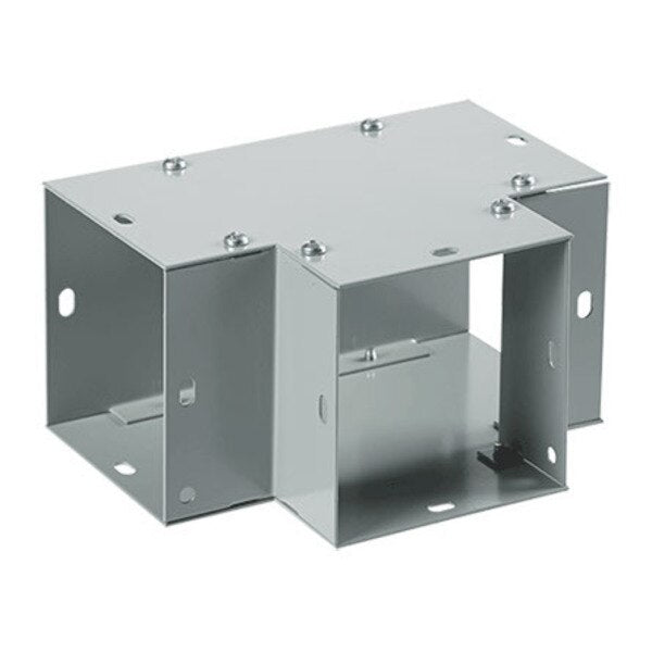 Flush Tee, 4.00x4.00, Gray, Steel 90-Deg
