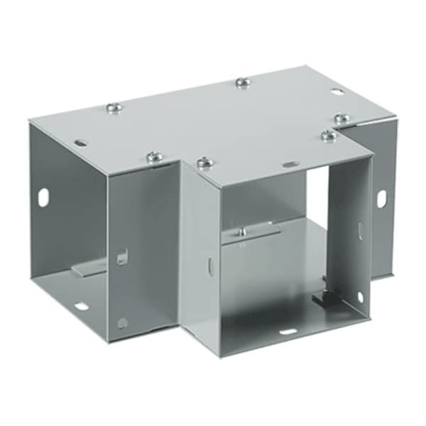 Flush Tee, 10.00x10.00, Gray, Steel 90-Degree