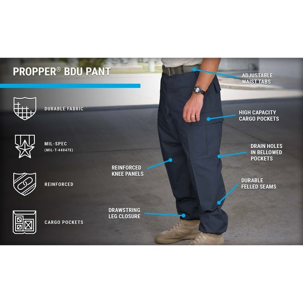 Mens Tactical Pant, Black, Size L Short