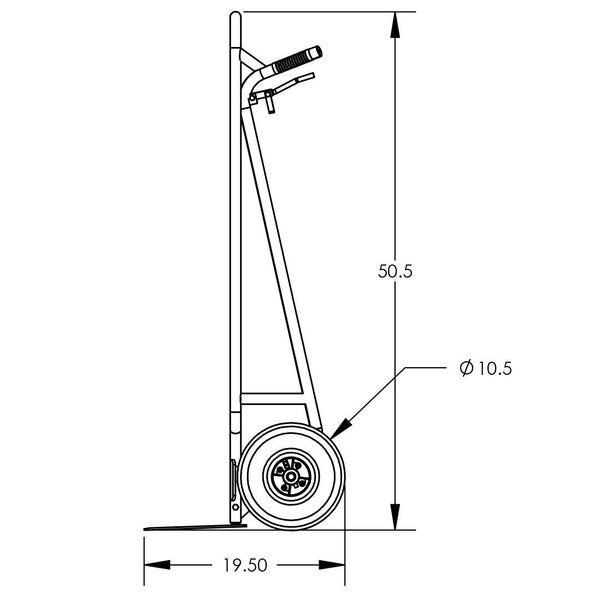Flat Back Beverage Hand Truck, Aluminum