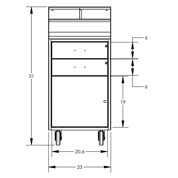 Industrial Desk, w/2-Drawers, Locking Do