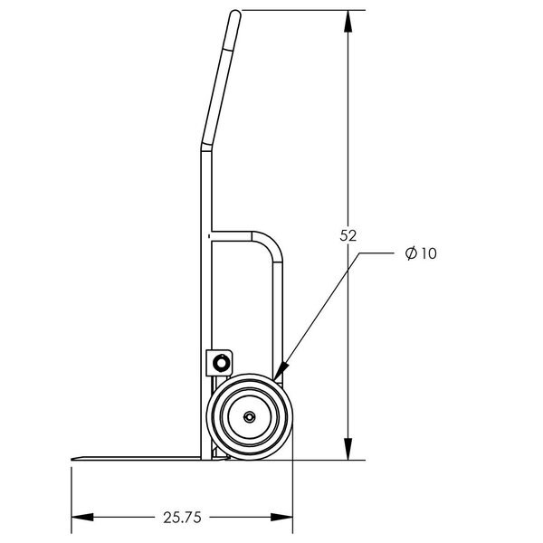 Industrial Hand Truck, Flat Forks, w/Nev