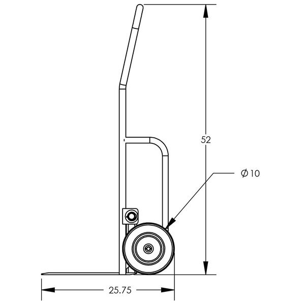 Industrial Hand Truck, Flat Forks, w/Mol