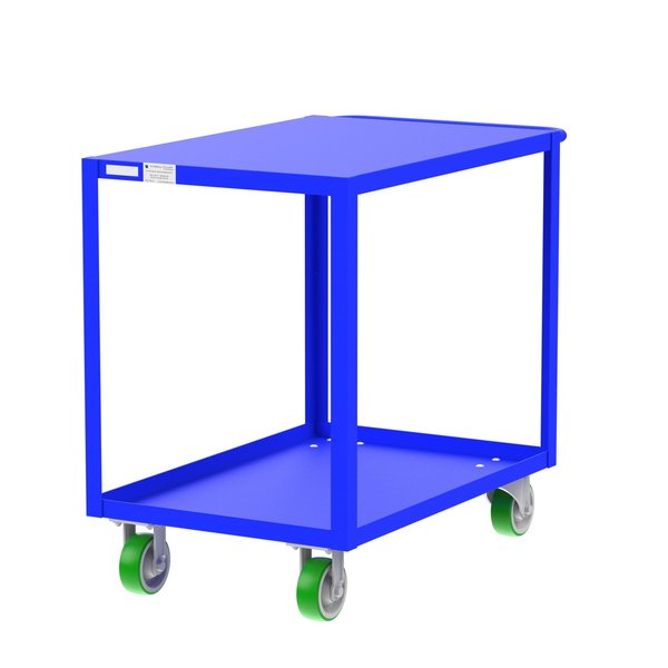 Flush-Top Utility Cart, Two Shelf, 24x36