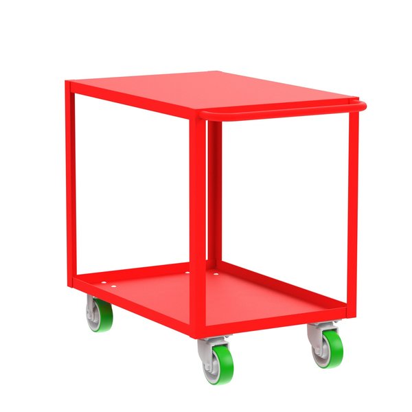 Flush-Top Utility Cart, Two Shelf, 24x36