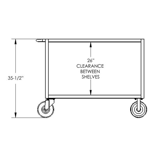 Utility Cart, Two Shelf, 24x36