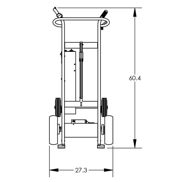Powered Hand Truck, 800 lb, w/Pneumatic Wh