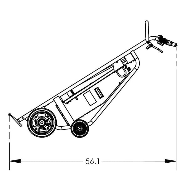 Powered Hand Truck, 800 lb, w/Solid Rubber