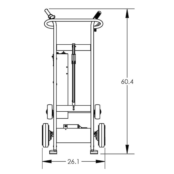 Powered Hand Truck, 800 lb, w/Solid Rubber