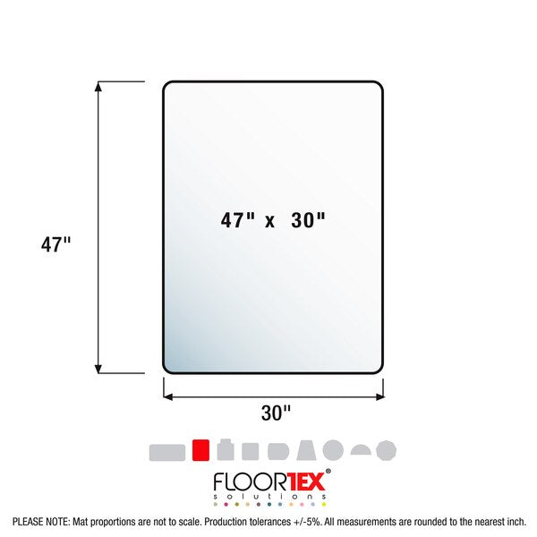 Chair Mat for Hard Floor, Rectangular, Bla