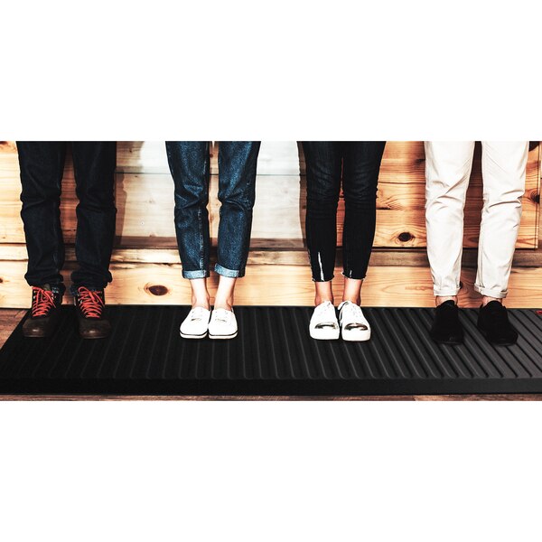 Anti-Fatigue Mat, Black, 67 in L x 23 in W, Polyurethane, 0.9 in Thick