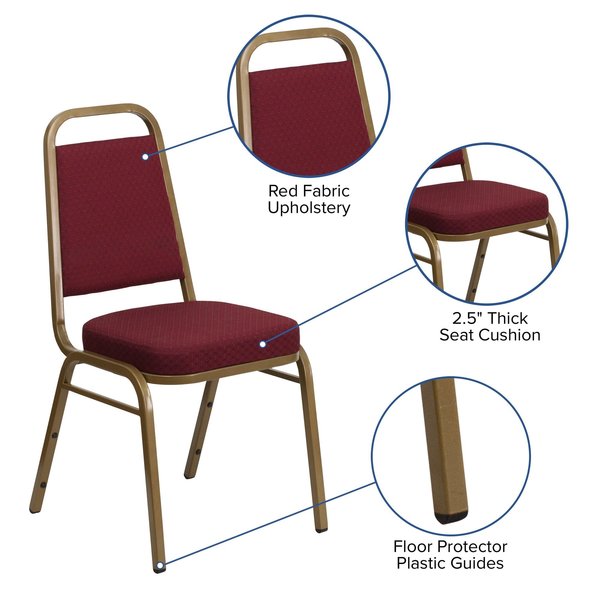 BurgundyBanquet Chair, 20-1/4