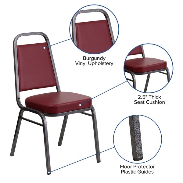 BurgundyBanquet Chair, 20-1/4