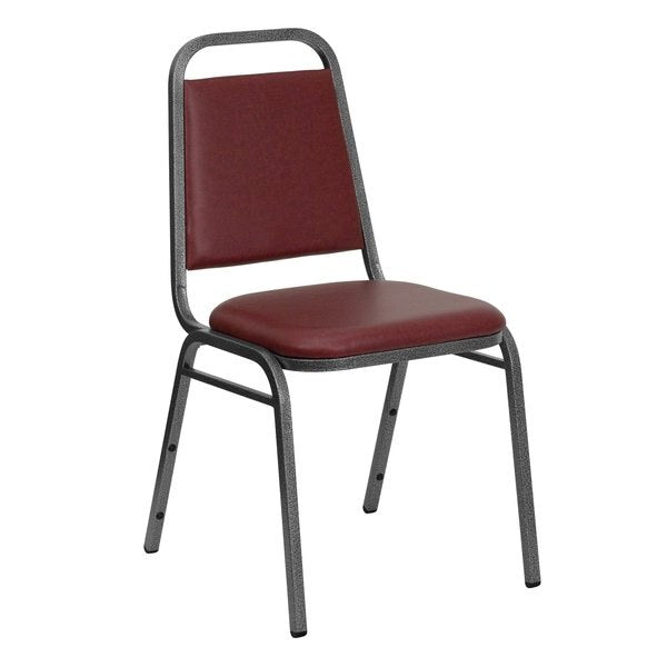 BurgundyBanquet Chair, 20 1/4 inW20 1/4 inL34 inH, Fixed, VinylSeat