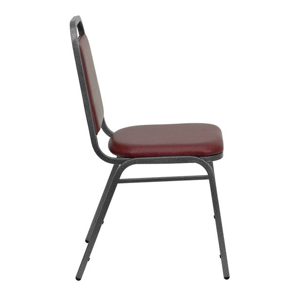 BurgundyBanquet Chair, 20 1/4 inW20 1/4 inL34 inH, Fixed, VinylSeat