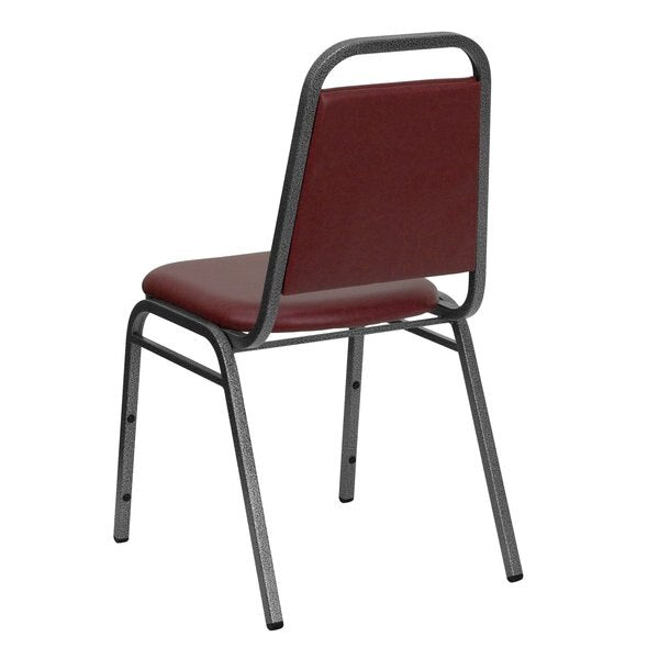 BurgundyBanquet Chair, 20 1/4 inW20 1/4 inL34 inH, Fixed, VinylSeat