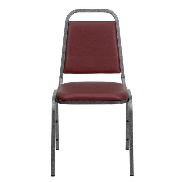 BurgundyBanquet Chair, 20 1/4 inW20 1/4 inL34 inH, Fixed, VinylSeat