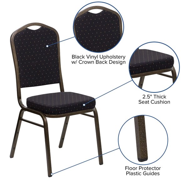 BlackBanquet Chair, 20-1/4