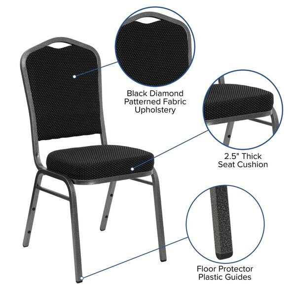 BlackBanquet Chair, 20-1/4