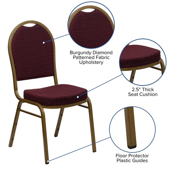 BurgundyBanquet Chair, 20-1/4