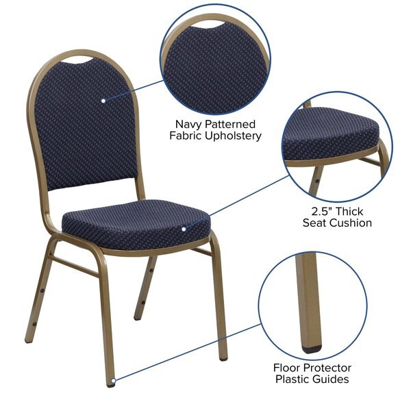 NavyBanquet Chair, 20-1/4