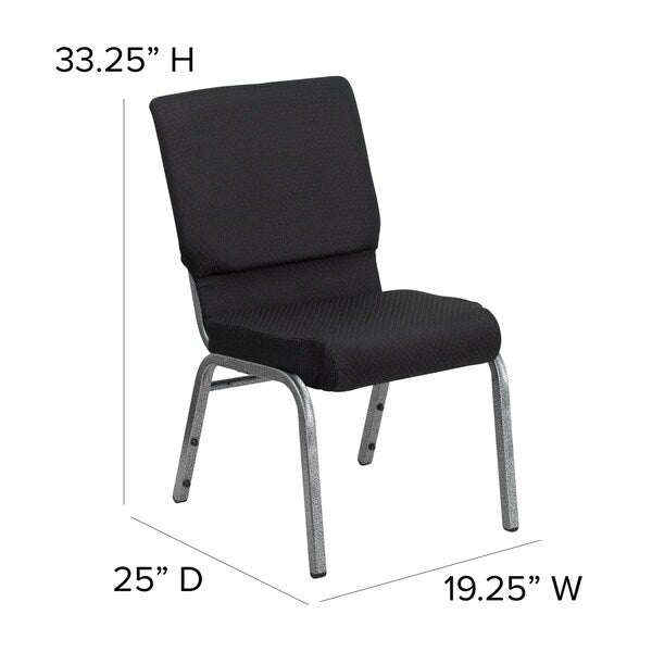 BlackChurch Chair, 25 inW25 inL33 1/4 inH, Fixed, FabricSeat