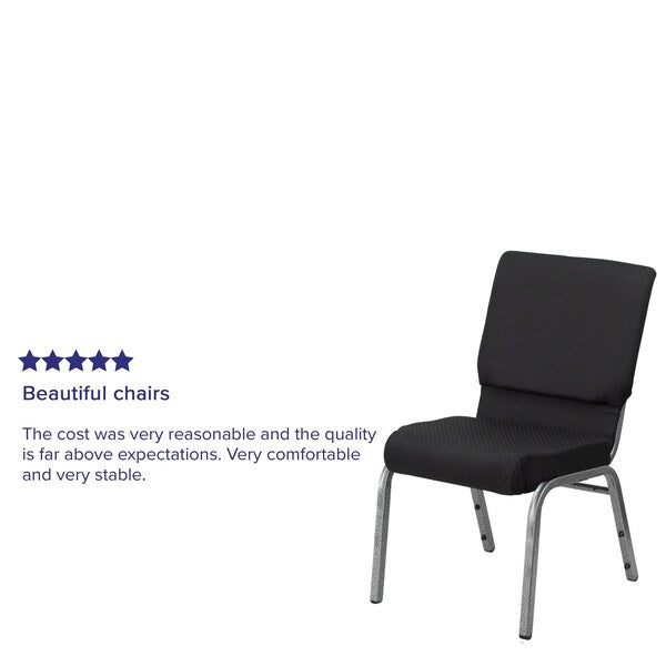 BlackChurch Chair, 25 inW25 inL33 1/4 inH, Fixed, FabricSeat
