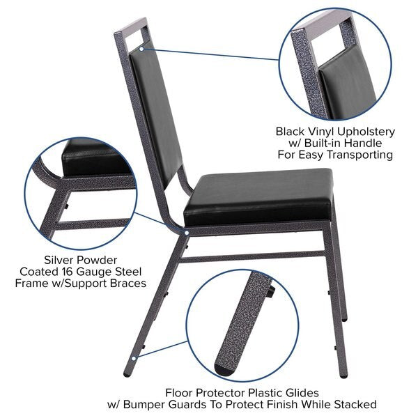 Black Vinyl Banquet Chair