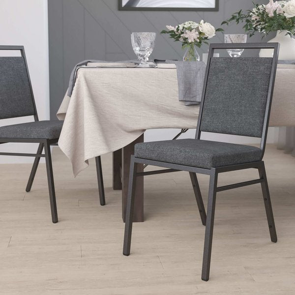 Dark Gray Fabric Banquet Chair