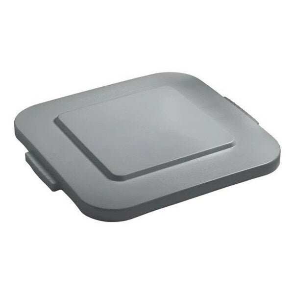 40 gal Flat Trash Can Lid, 26 in W/Dia, Gray, Resin, 0 Openings