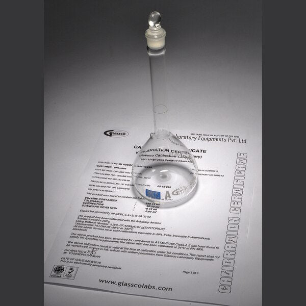 Volumetric Flasks, Class A, W/Glass Stop