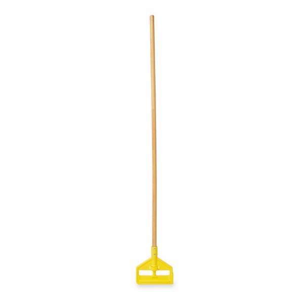 Mop Handle, Slide-On, Side Gate, 54 in L, Wood, Natural