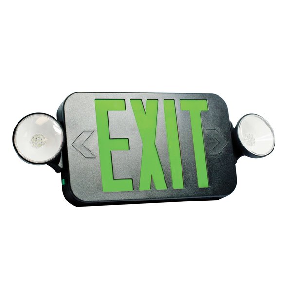 LED Emergency Combo Unit, Black, Green